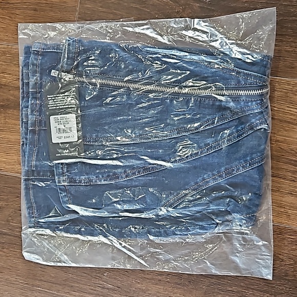 TRUE RELIGION DENIM ZIP MINI BODYCON DRESS SIZE M COLOR DARK WASH - Picture 13 of 14
